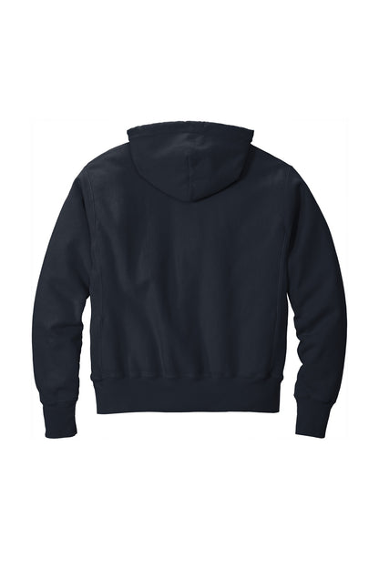 Champion Reverse Weave Garment-Dyed Hooded Sweatshirt - Navy - flat back