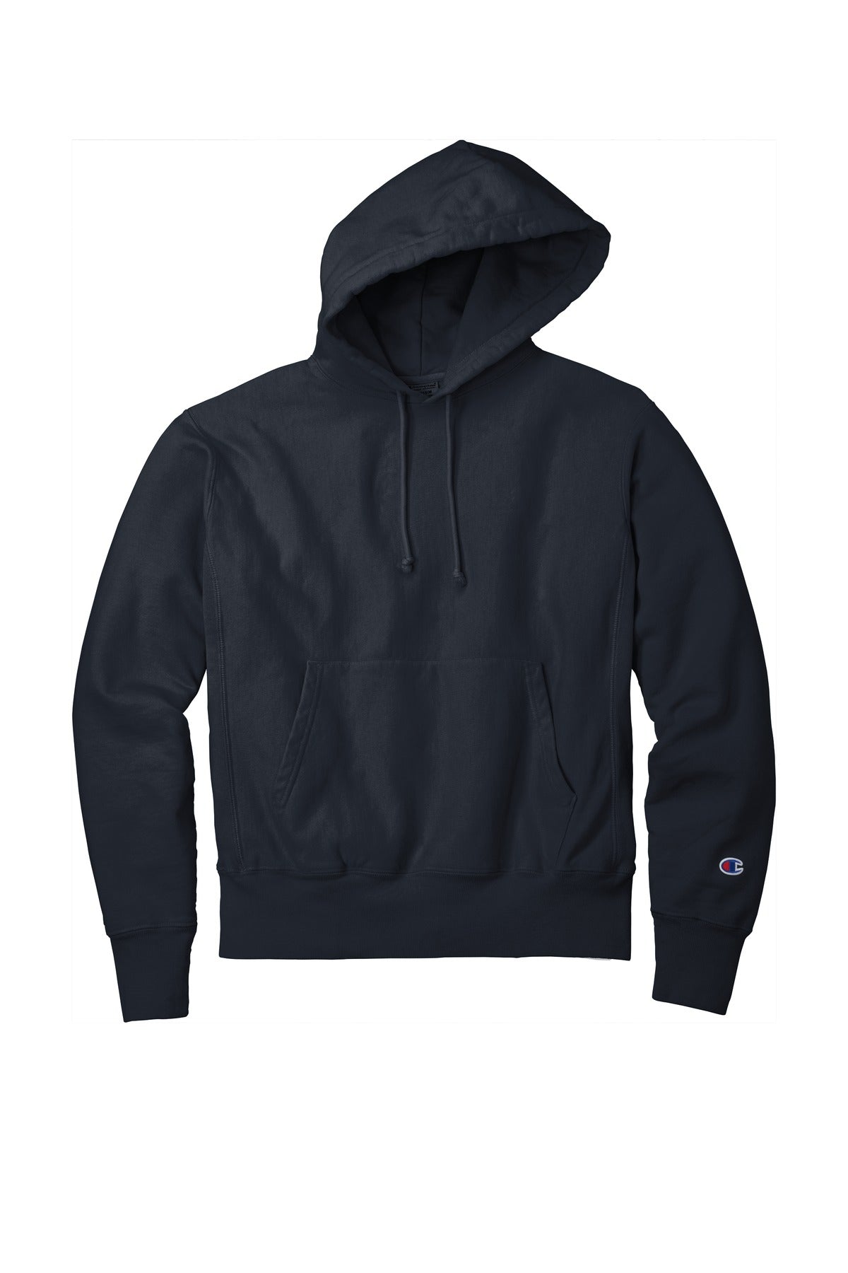 Champion Reverse Weave Garment-Dyed Hooded Sweatshirt - Navy - flat front