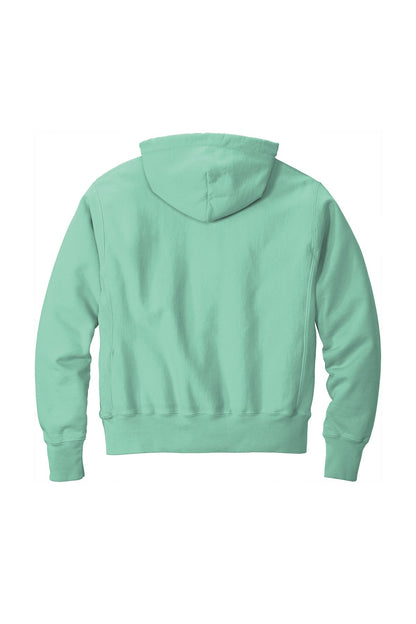 Champion Reverse Weave Garment-Dyed Hooded Sweatshirt - Pale Seafoam - flat back