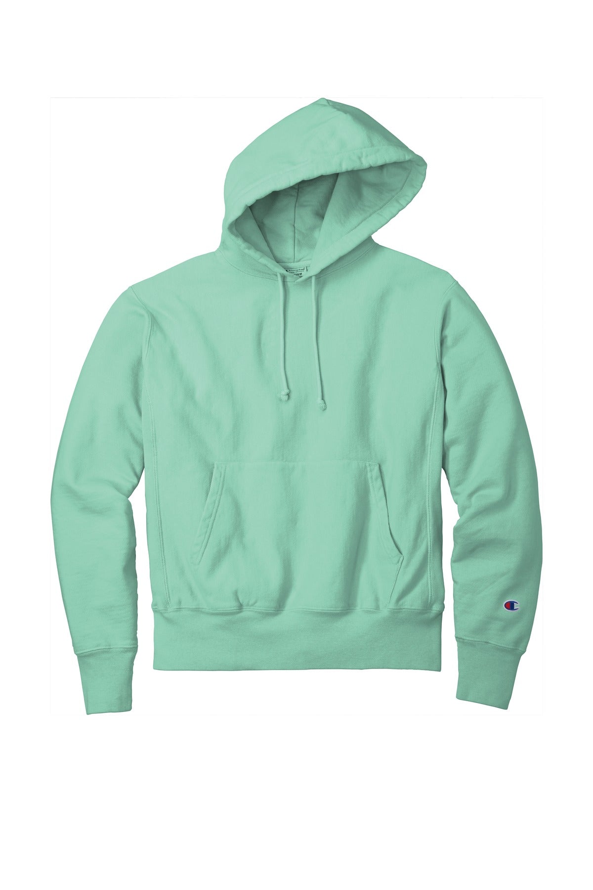 Champion Reverse Weave Garment-Dyed Hooded Sweatshirt - Pale Seafoam - flat front