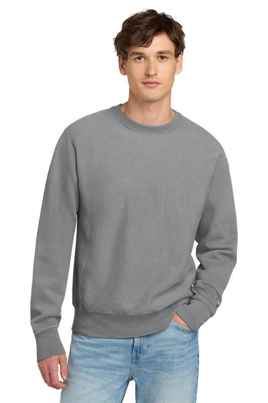 Champion Reverse Weave Garment-Dyed Crewneck Sweatshirt - Concrete - front