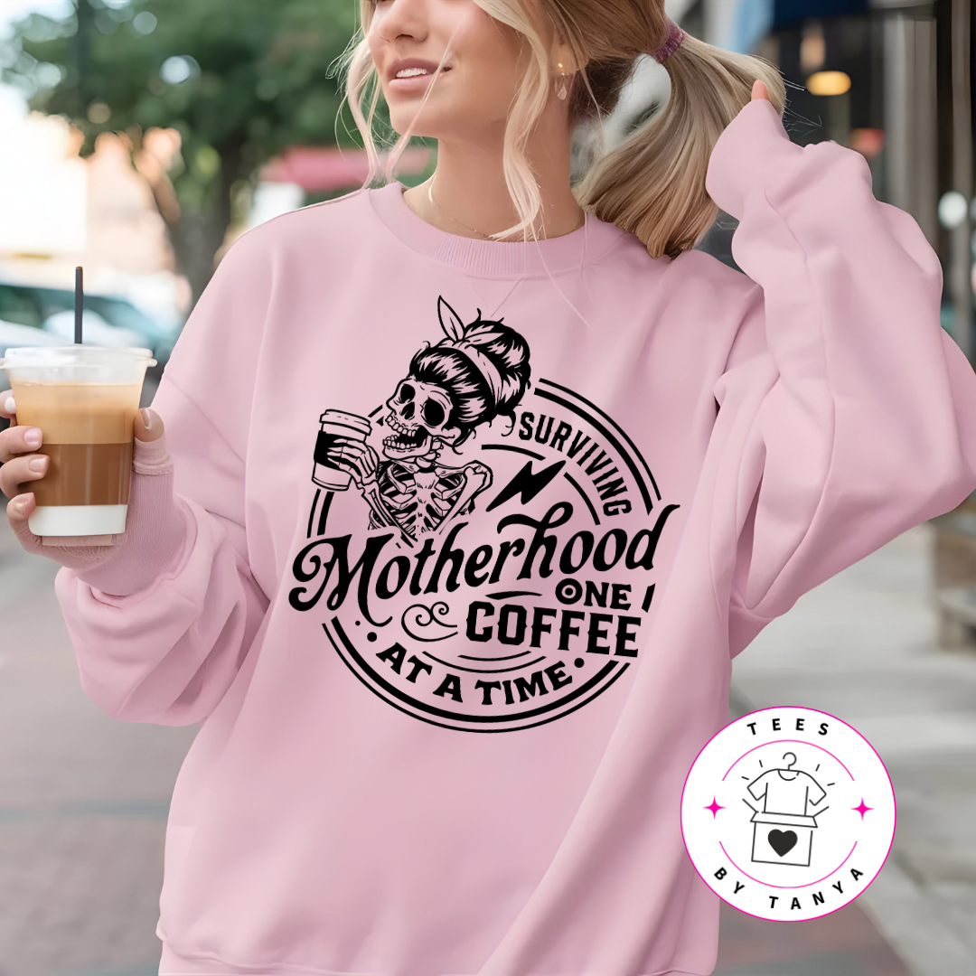 Surviving Motherhood One Coffee at a Time Shirt