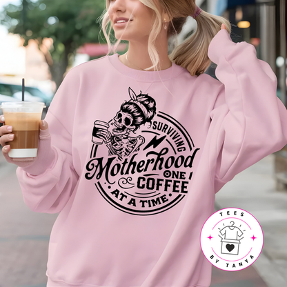 Surviving Motherhood One Coffee at a Time Shirt