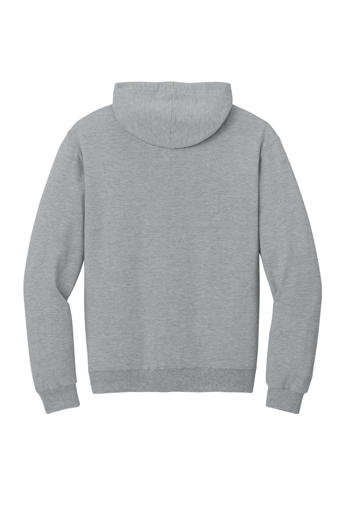 Jerzees Ultimate Unisex CVC Ring Spun Hooded Sweatshirt - Athletic Heather - flat back