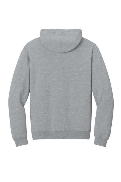 Jerzees Ultimate Unisex CVC Ring Spun Hooded Sweatshirt - Athletic Heather - flat back