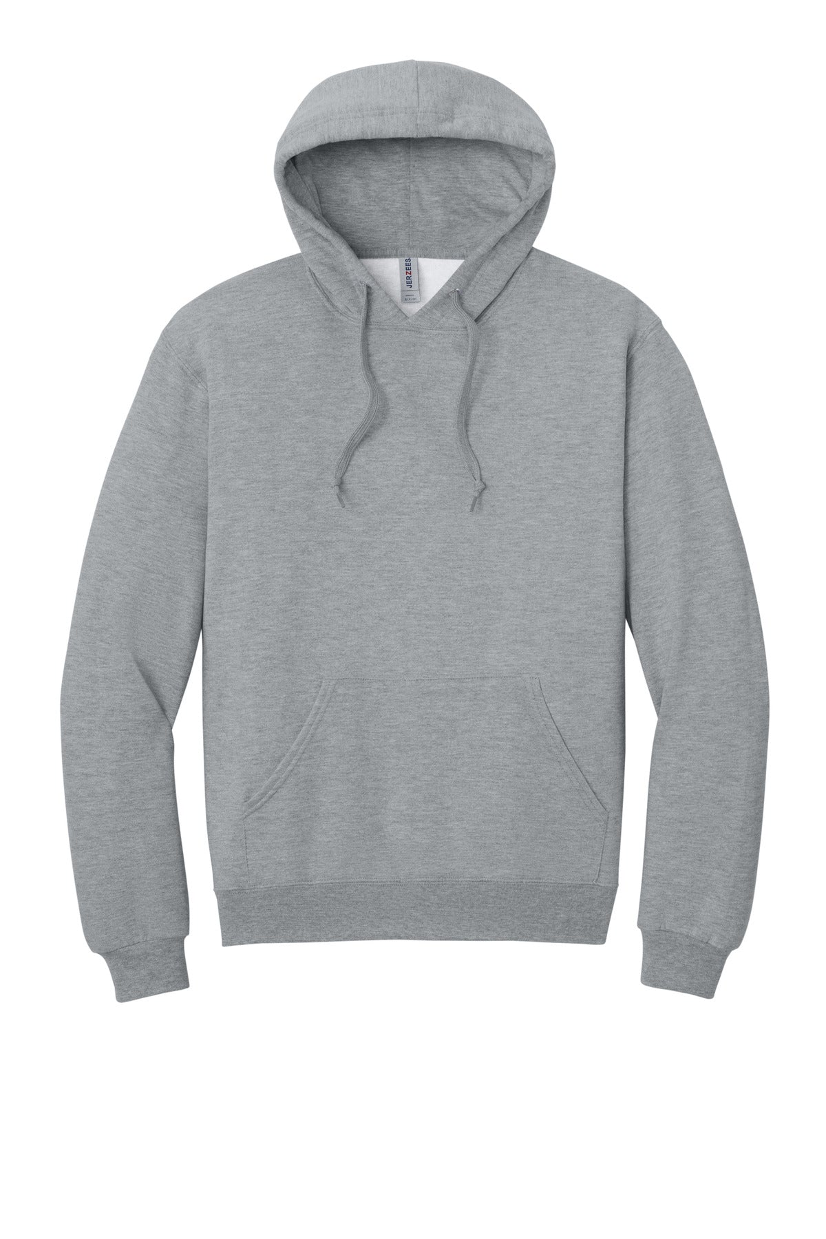 Jerzees Ultimate Unisex CVC Ring Spun Hooded Sweatshirt - Athletic Heather - flat front