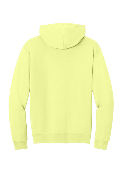 Jerzees Ultimate Unisex CVC Ring Spun Hooded Sweatshirt - Celery Juice - flat back