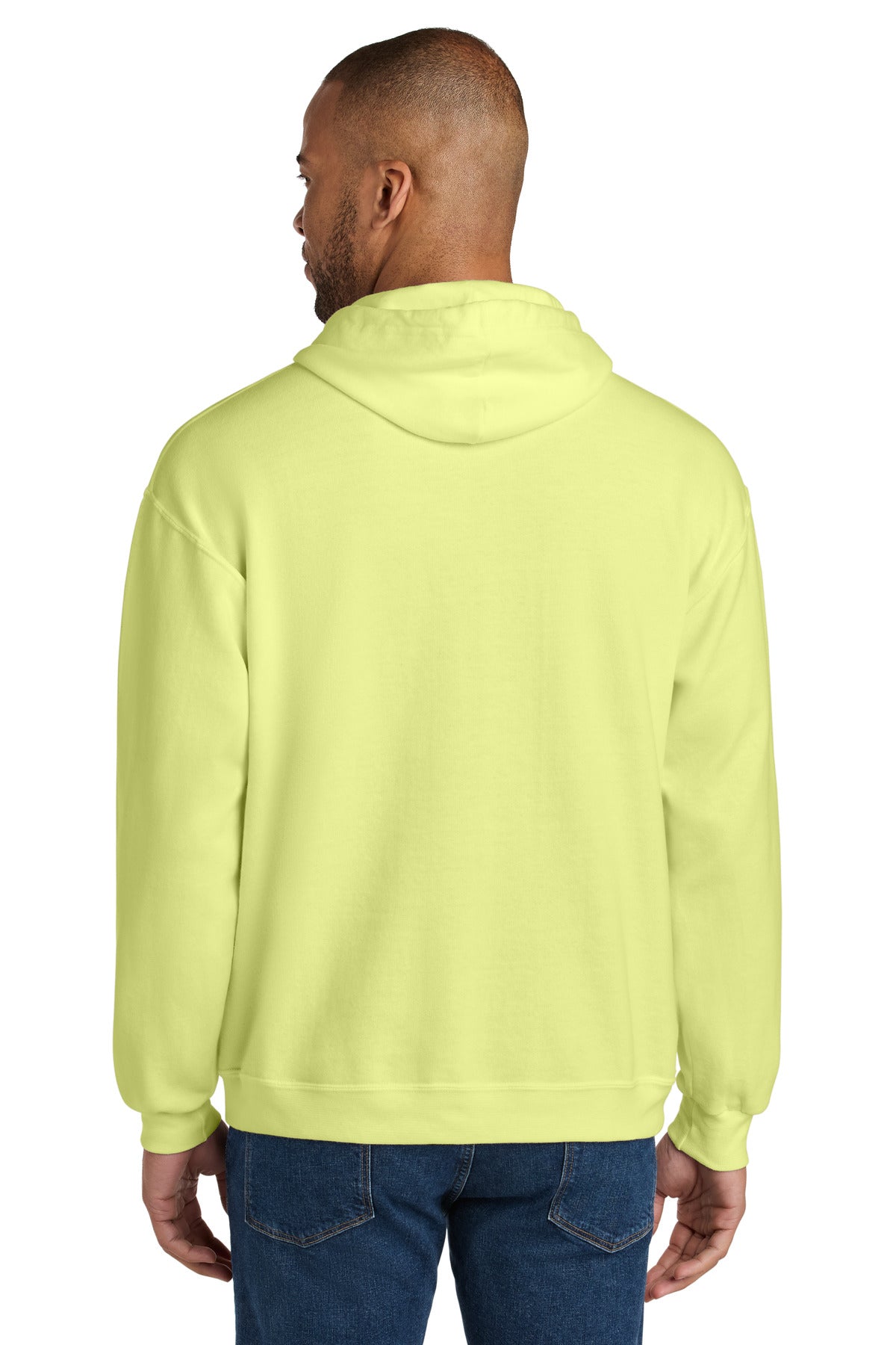 Jerzees Ultimate Unisex CVC Ring Spun Hooded Sweatshirt - Celery Juice - back