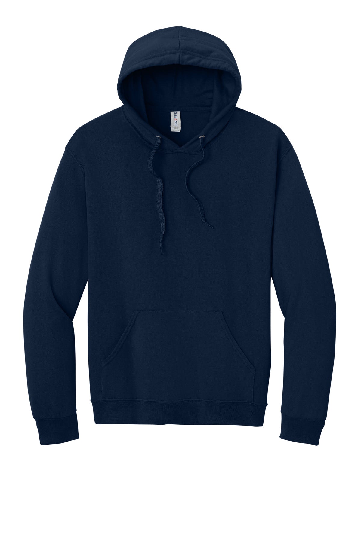 Jerzees Ultimate Unisex CVC Ring Spun Hooded Sweatshirt - J. Navy - flat front