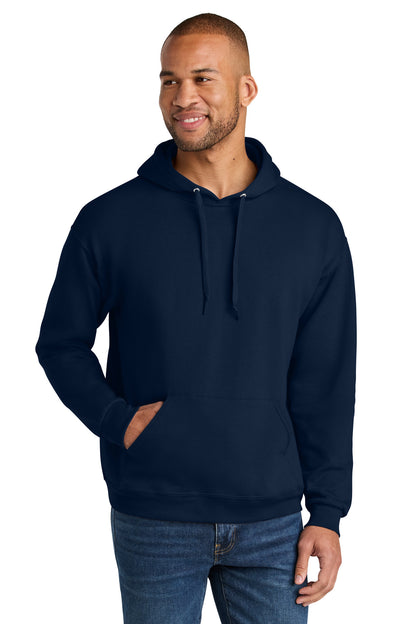 Jerzees Ultimate Unisex CVC Ring Spun Hooded Sweatshirt - J. Navy - front