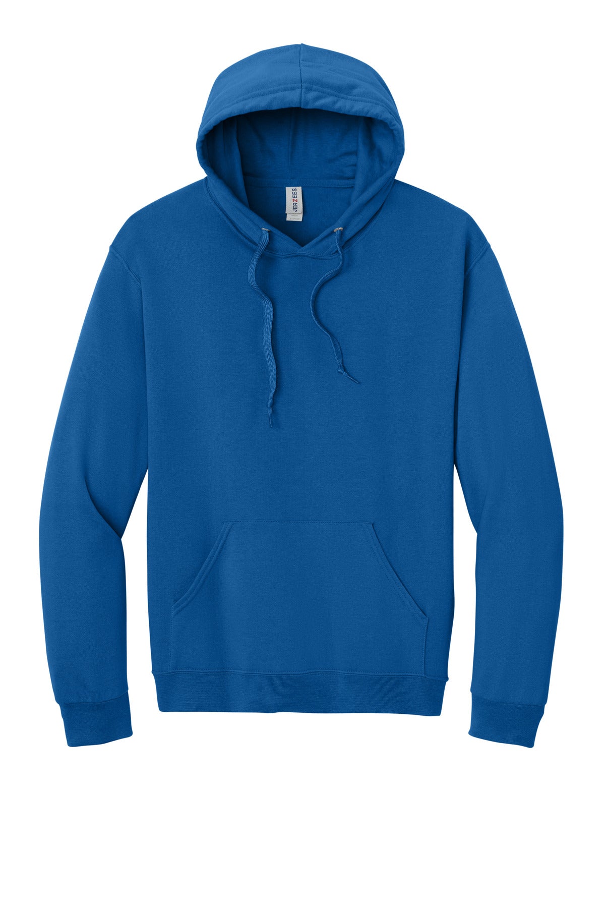 Jerzees Ultimate Unisex CVC Ring Spun Hooded Sweatshirt - Royal - flat front