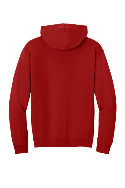 Jerzees Ultimate Unisex CVC Ring Spun Hooded Sweatshirt - True Red - flat back