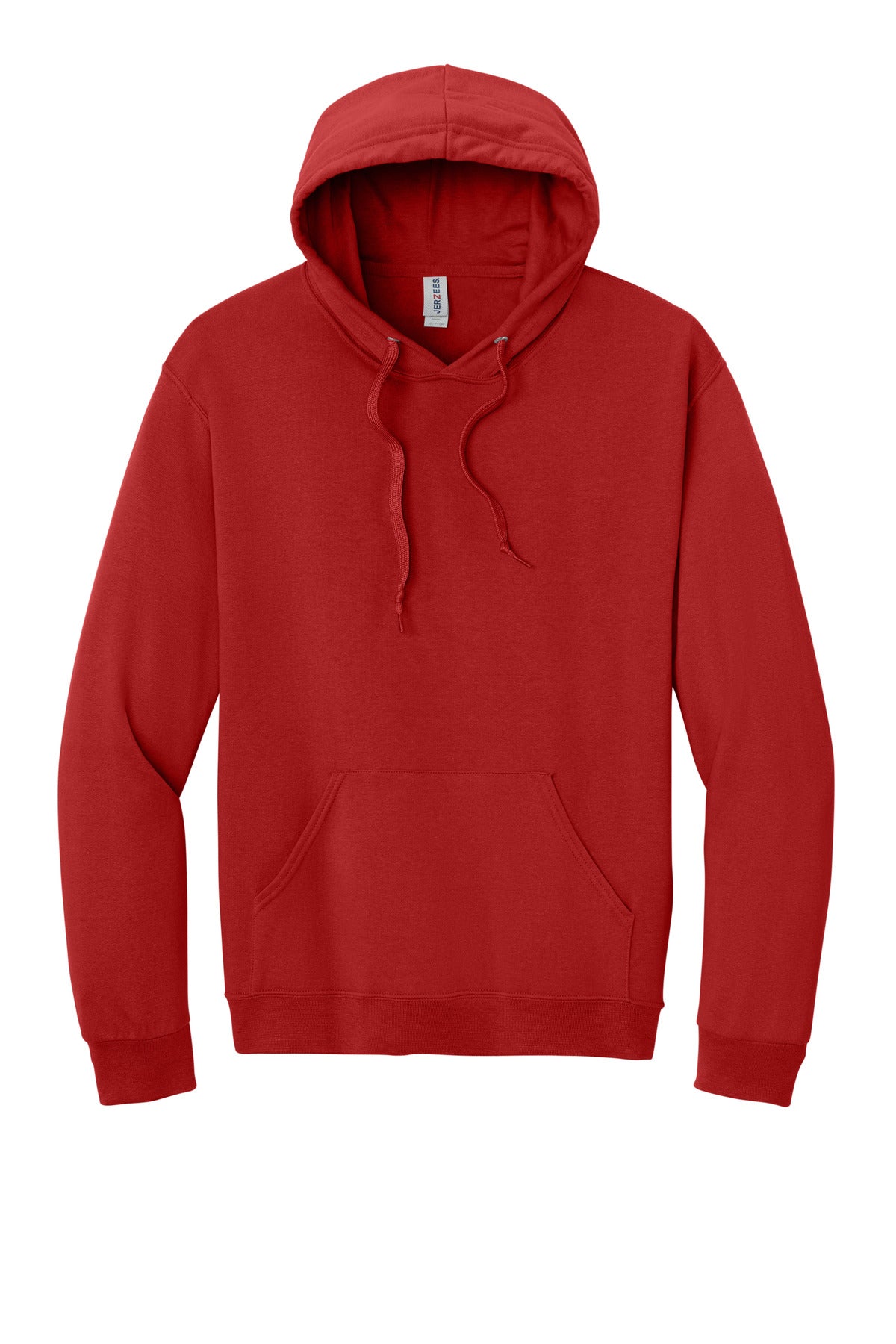 Jerzees Ultimate Unisex CVC Ring Spun Hooded Sweatshirt - True Red - flat front