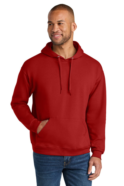 Jerzees Ultimate Unisex CVC Ring Spun Hooded Sweatshirt - True Red - front