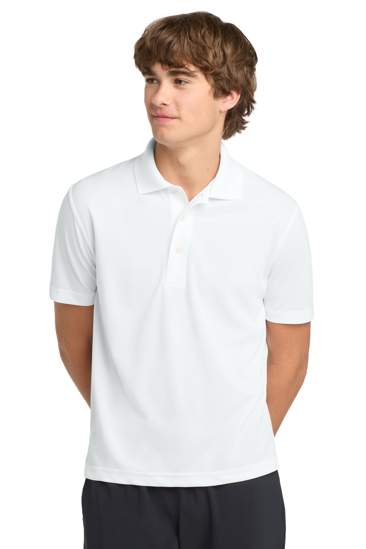Sport-Tek Dri-Mesh Polo - White - front