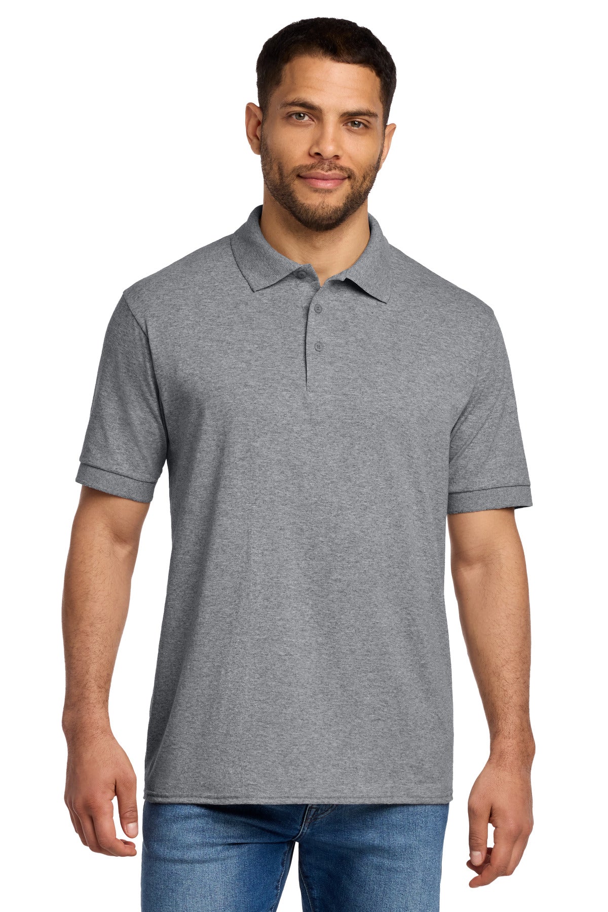 Port & Company Tall Core Blend Jersey Knit Polo - Athletic Heather - front