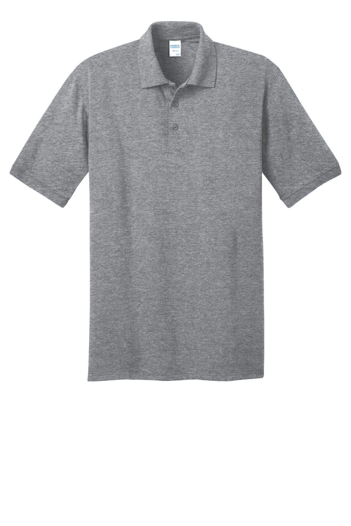Port & Company Tall Core Blend Jersey Knit Polo - Athletic Heather - flat front