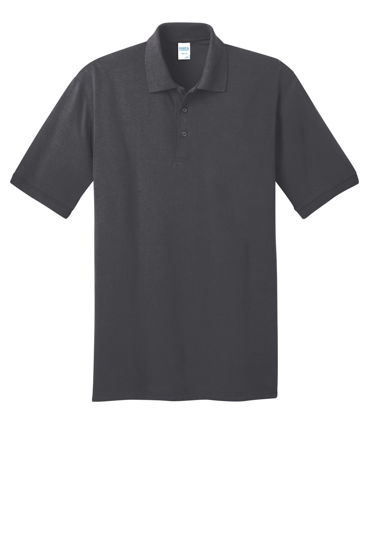 Port & Company Tall Core Blend Jersey Knit Polo - Charcoal - flat front
