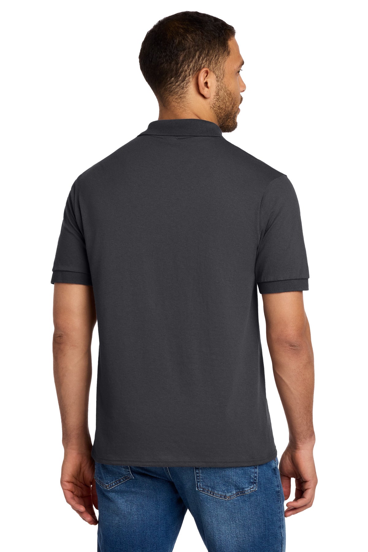 Port & Company Tall Core Blend Jersey Knit Polo - Charcoal - back