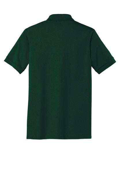 Port & Company Tall Core Blend Jersey Knit Polo - Dark Green - flat back