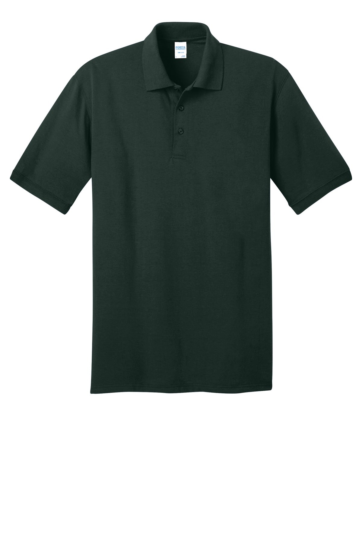 Port & Company Tall Core Blend Jersey Knit Polo - Dark Green - flat front