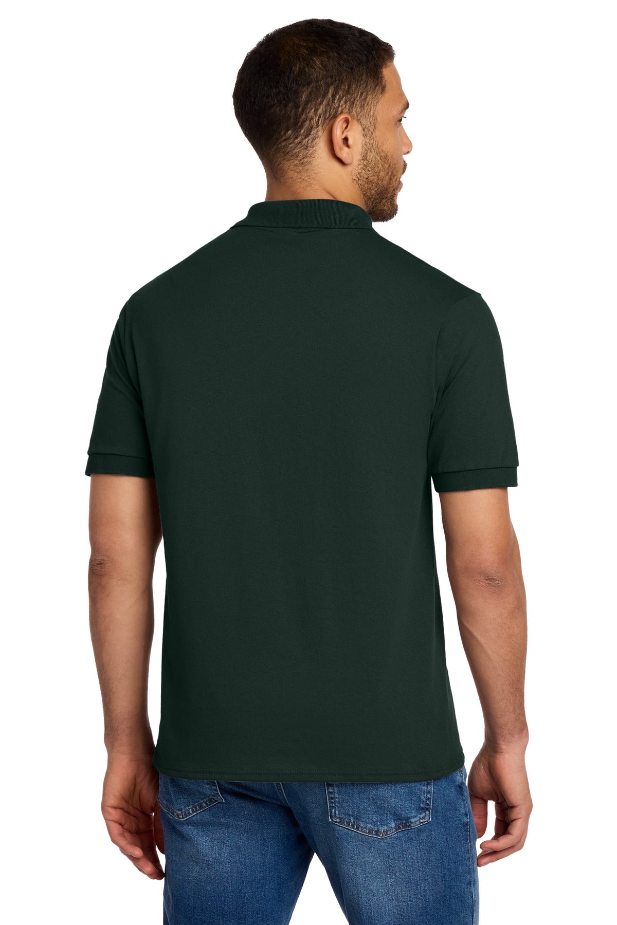 Port & Company Tall Core Blend Jersey Knit Polo - Dark Green - back