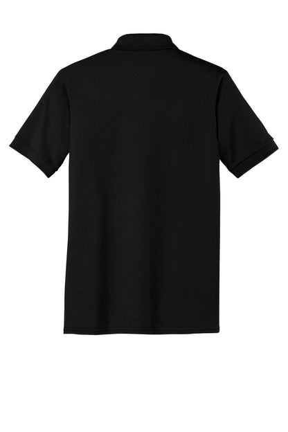 Port & Company Tall Core Blend Jersey Knit Polo - Jet Black - flat back
