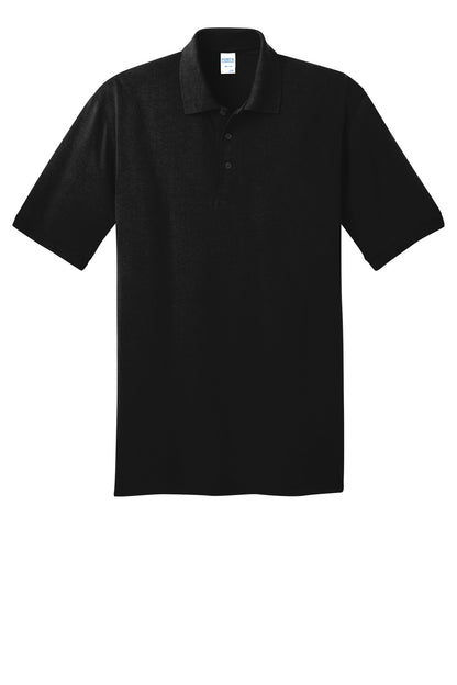 Port & Company Tall Core Blend Jersey Knit Polo - Jet Black - flat front