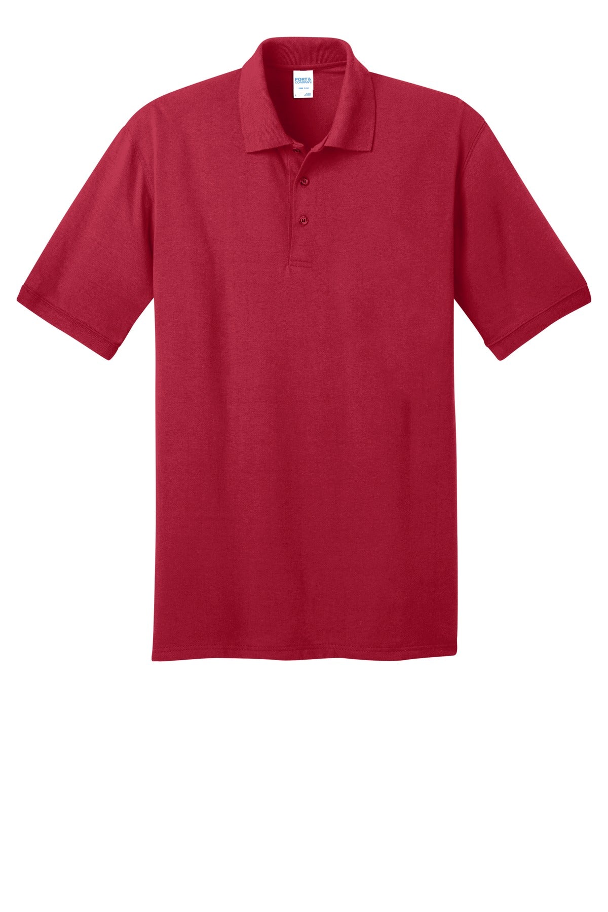 Port & Company Tall Core Blend Jersey Knit Polo - Red - flat front
