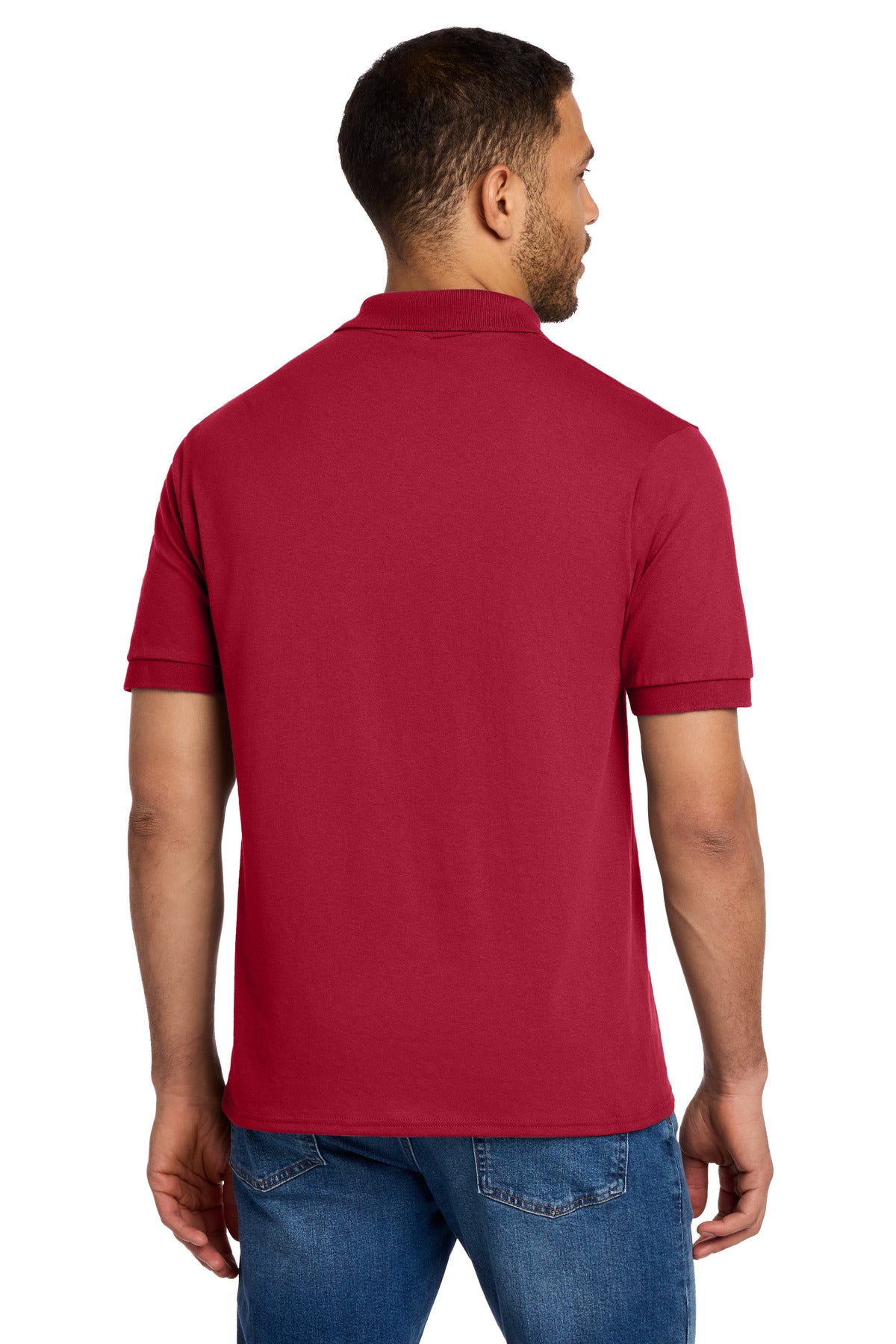 Port & Company Tall Core Blend Jersey Knit Polo - Red - back