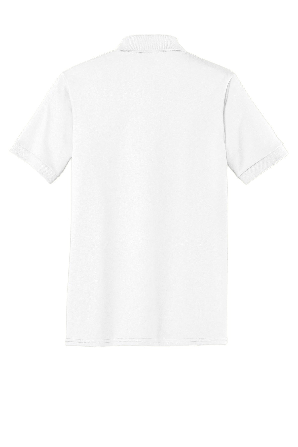 Port & Company Tall Core Blend Jersey Knit Polo - White - flat back