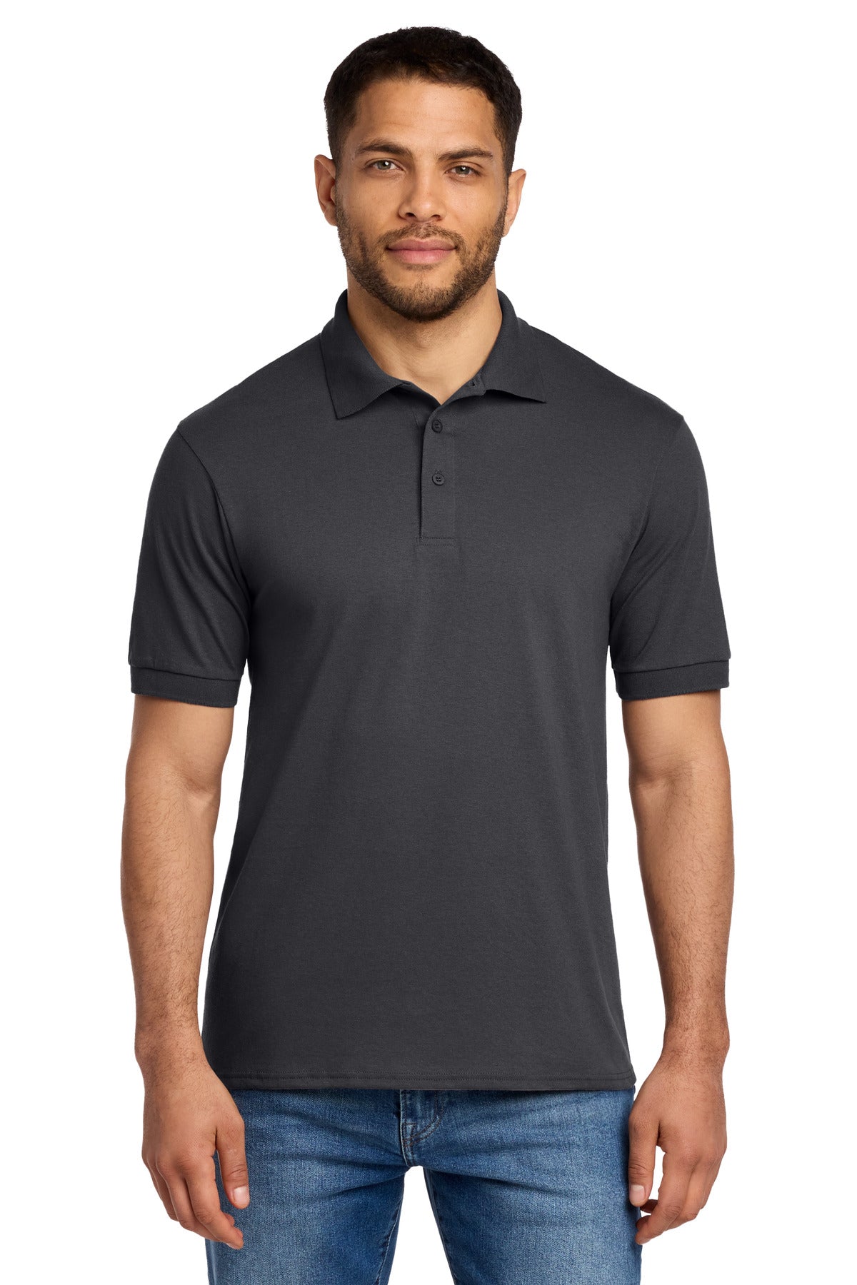Port & Company Tall Core Blend Jersey Knit Polo - Charcoal - front