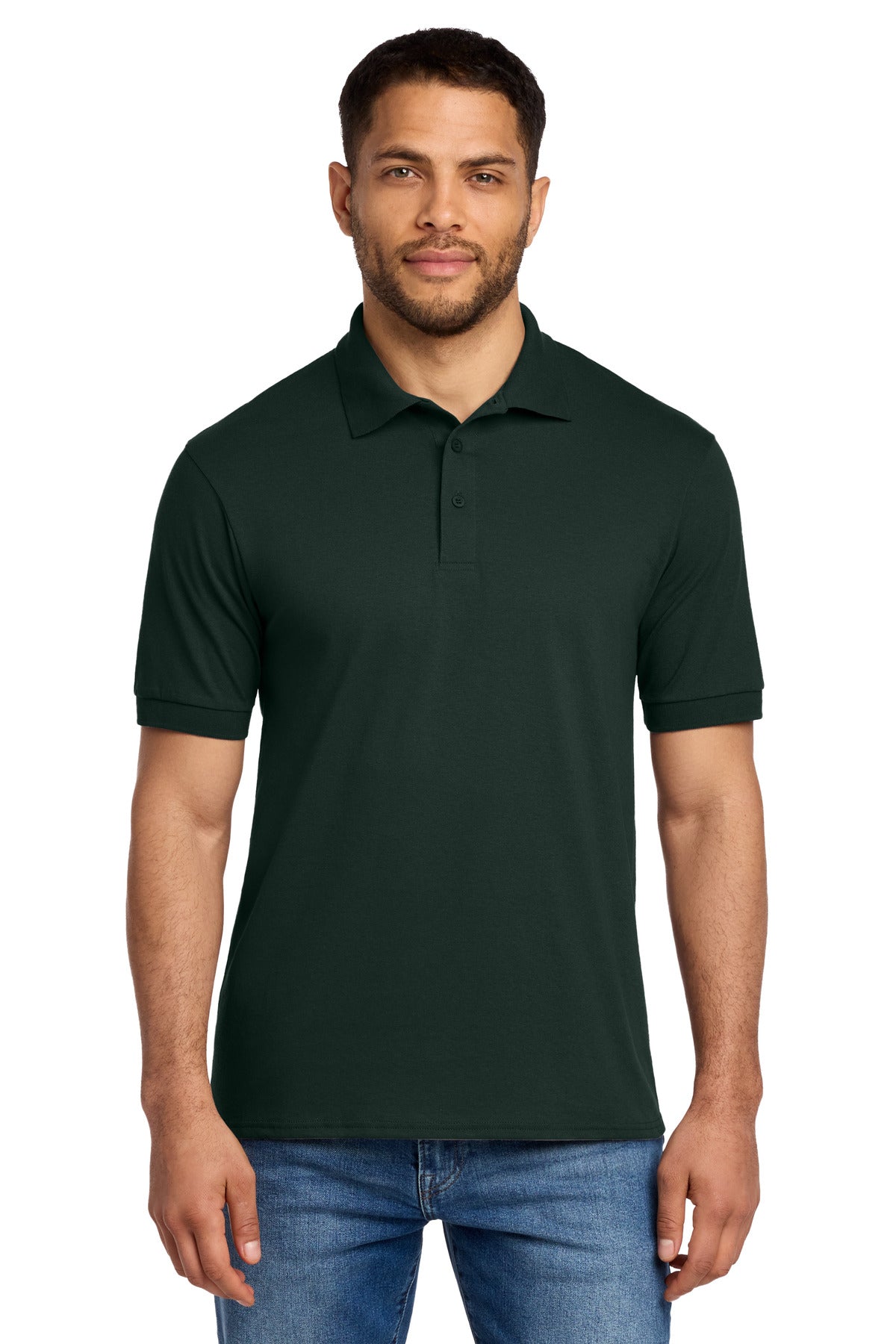 Port & Company Tall Core Blend Jersey Knit Polo - Dark Green - front
