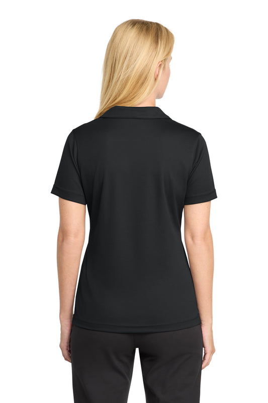 Sport-Tek Women's Dri-Mesh V-Neck Polo - Black - back