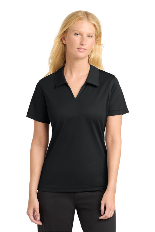 Sport-Tek Women's Dri-Mesh V-Neck Polo - Black - front