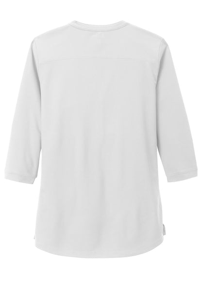 OGIO Women's Jewel Henley - Bright White - flat back