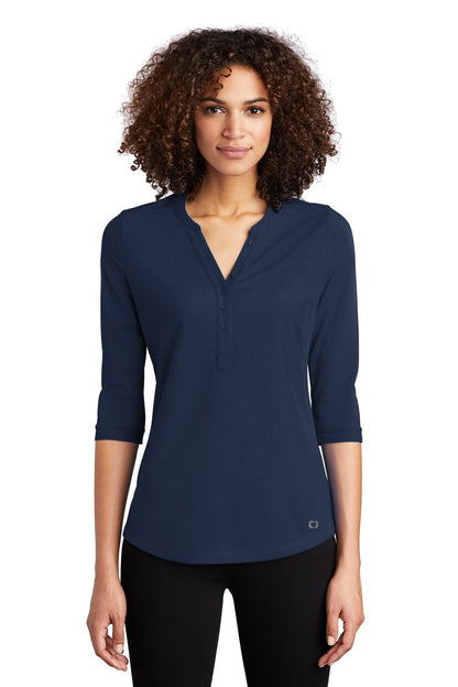 OGIO Women's Jewel Henley - Navy - front