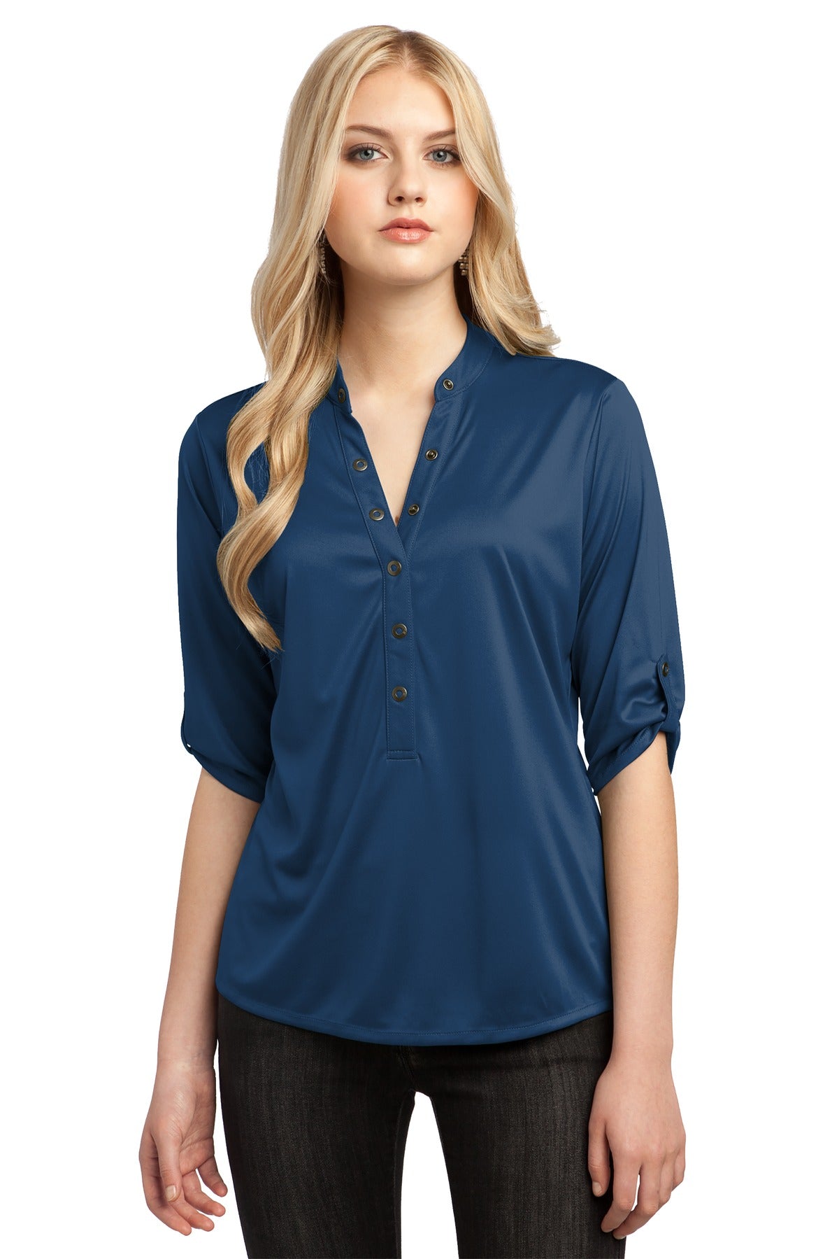 OGIO Crush Henley - Blue Indigo - front