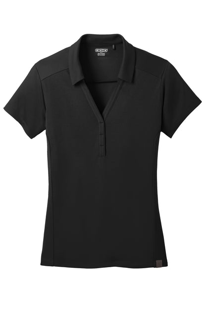 OGIO Women's Framework Polo - Blacktop - flat front
