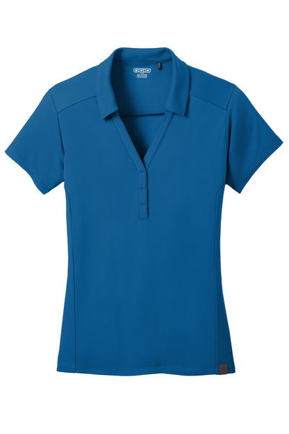 OGIO Women's Framework Polo - Bolt Blue - flat front