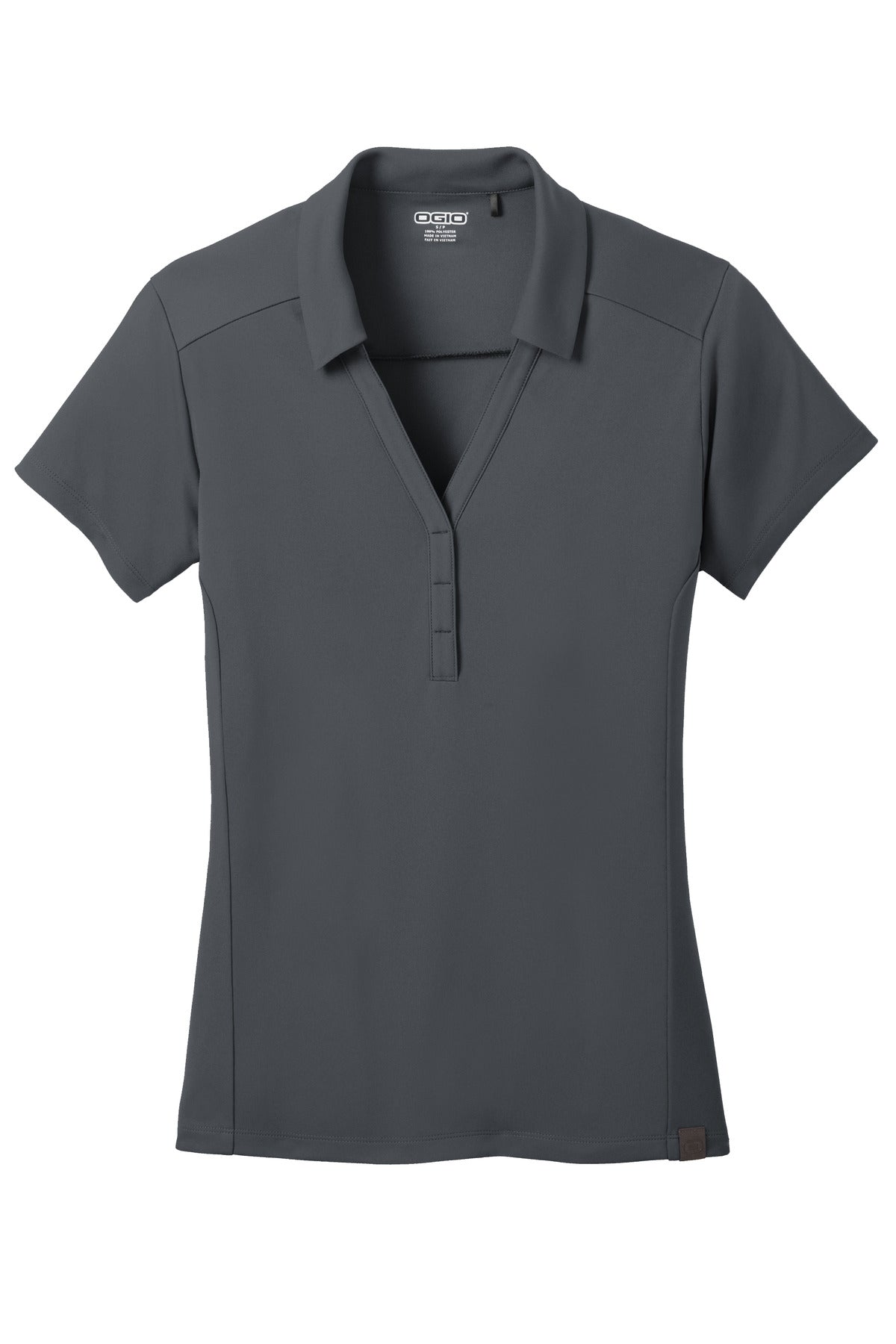 OGIO Women's Framework Polo - Diesel Grey - flat front