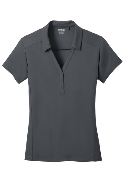 OGIO Women's Framework Polo - Diesel Grey - flat front