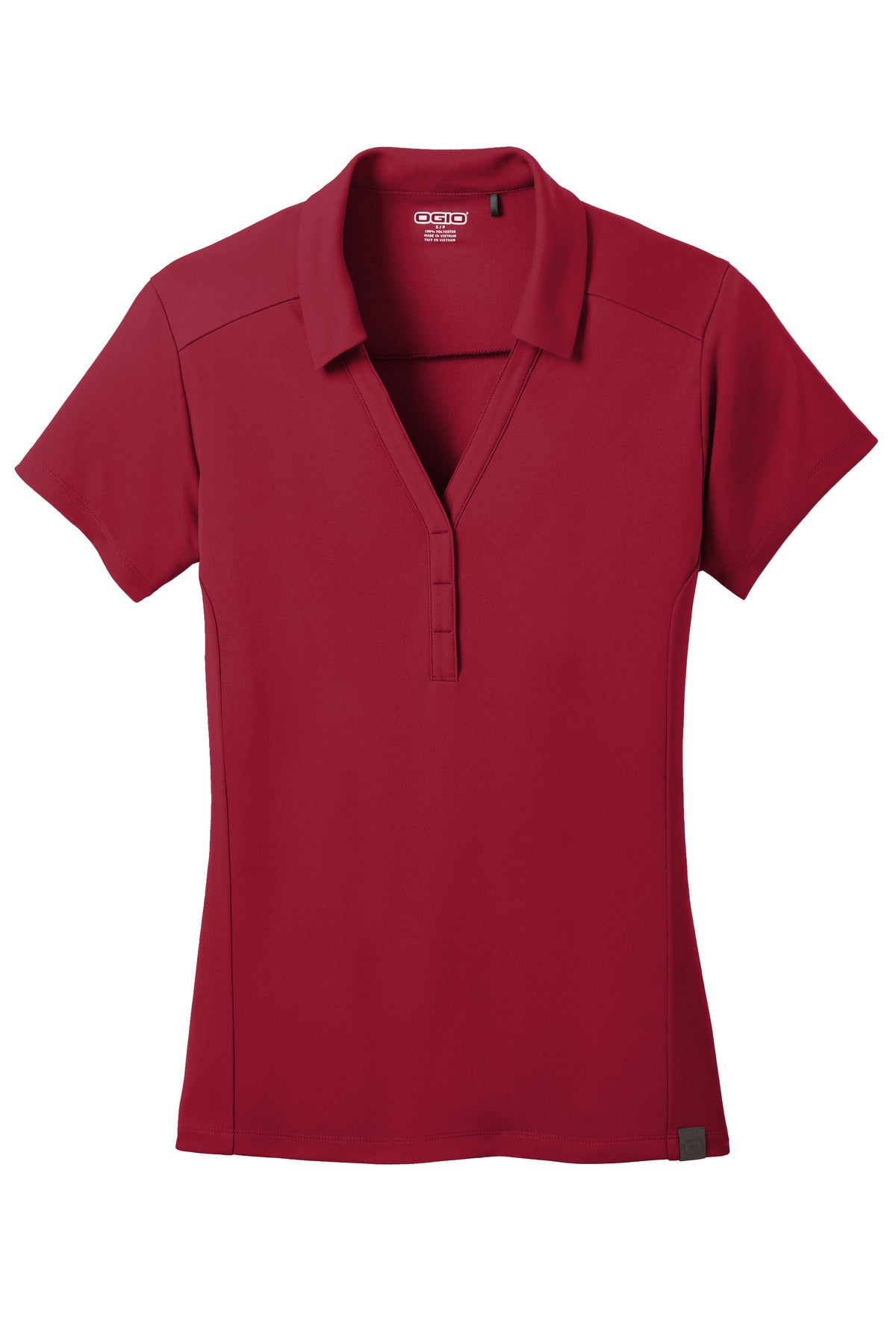 OGIO Women's Framework Polo - Signal Red - flat front