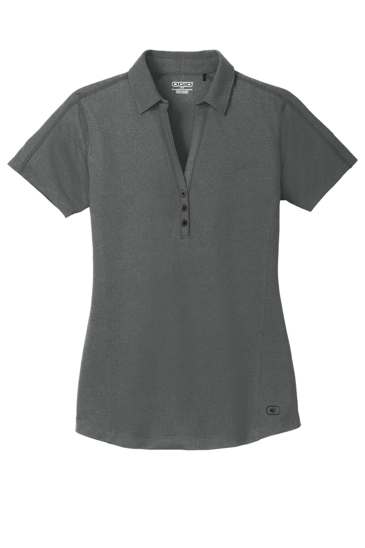 OGIO Women's Onyx Polo - Petrol Grey - flat front