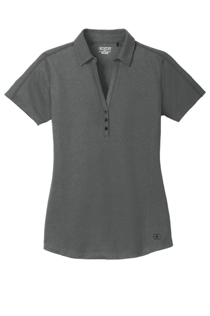 OGIO Women's Onyx Polo - Petrol Grey - flat front