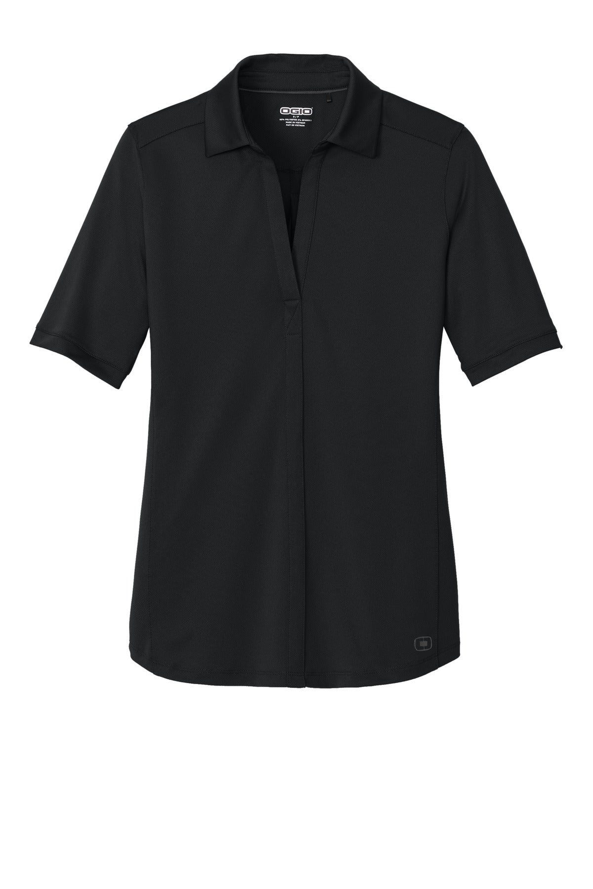 OGIO Women's Metro Polo - Blacktop - flat front