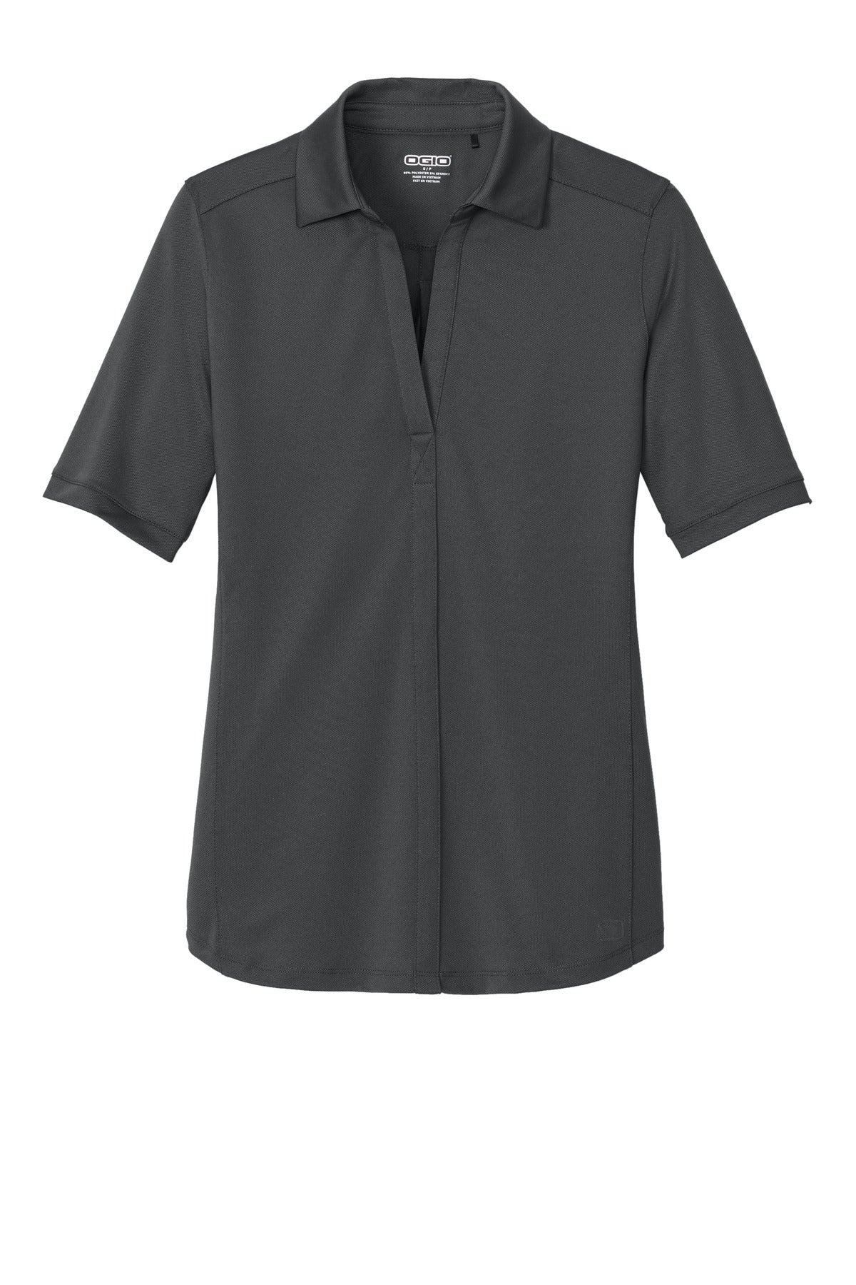 OGIO Women's Metro Polo - Diesel Grey - flat front