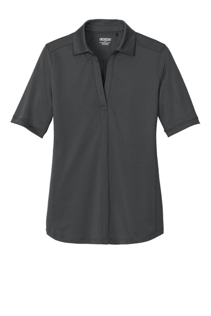 OGIO Women's Metro Polo - Diesel Grey - flat front