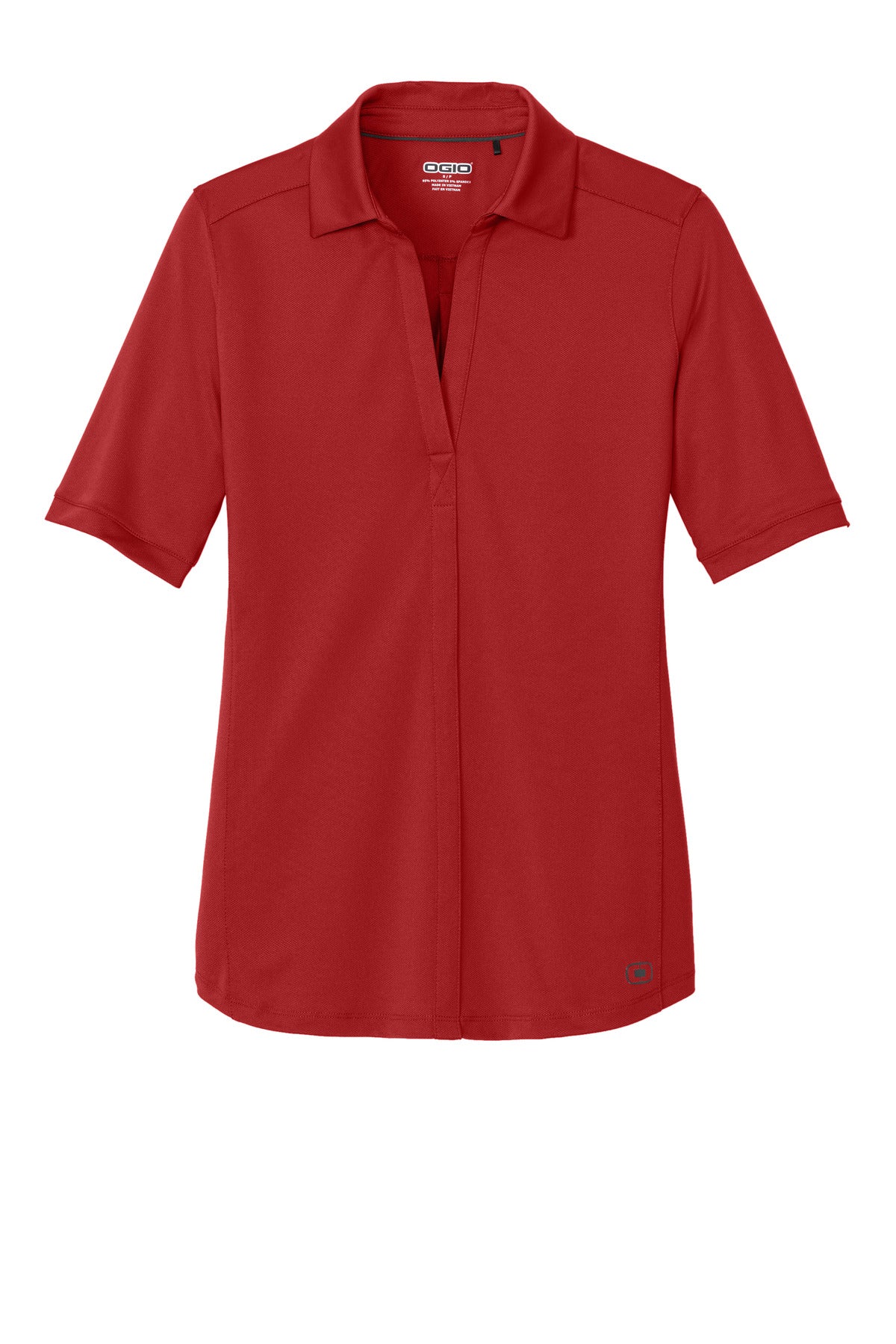 OGIO Women's Metro Polo - Ripped Red - flat front