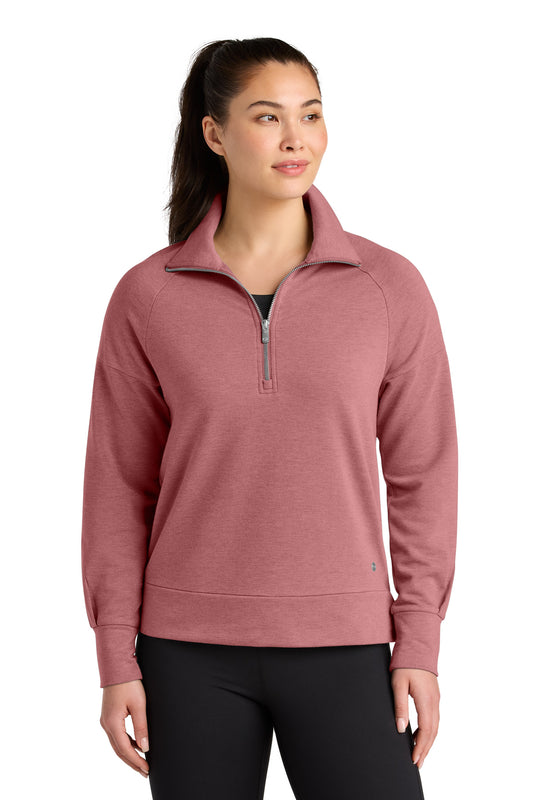 OGIO Women's Luuma 1/2-Zip - Desert Pink - front